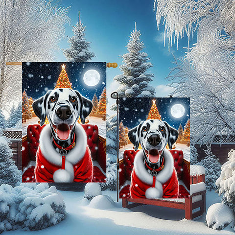 Dalmatian Black and White - Best of Breed DCR Christmas Outdoor House and Garden Flag