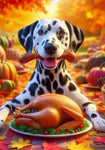 Dalmatian Black and White - Best of Breed DCR Thanksgiving Outdoor House and Garden Flag