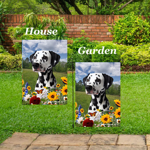 Dalmatian Black/White - Best of Breed  Summer Fields Outdoor House and Garden Flag