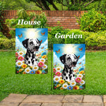 Dalmatian Black/White - Best of Breed  Summer Butterflies Outdoor House and Garden Flag
