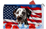 Dalmatian Liver/White- Best of Breed Patriotic Mailbox Cover Hi-Grade Vinyl 6" x 19"