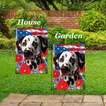 Dalmatian Liver/White- Best of Breed  Patriotic I All-American Outdoor House and Garden Flag