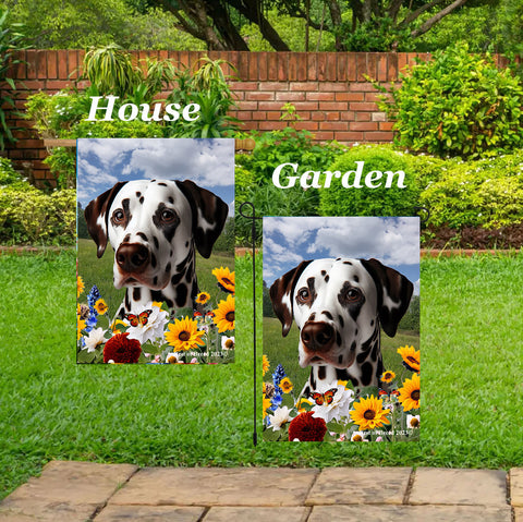 Dalmatian Liver/White- Best of Breed  Summer Fields Outdoor House and Garden Flag