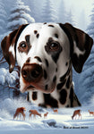 Dalmatian Liver/White- Best of Breed  Winter Wonderland Outdoor House and Garden Flag