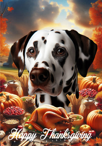Dalmatian Liver/White- Best of Breed  Thanksgiving Outdoor House and Garden Flag