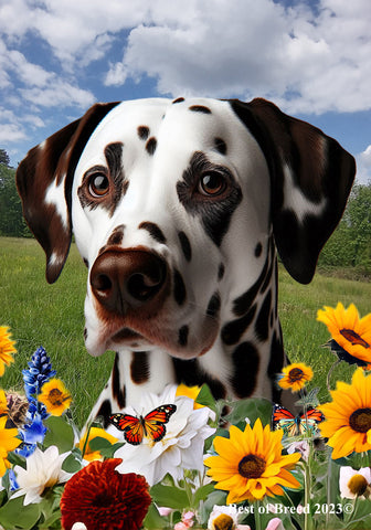 Dalmatian Liver/White- Best of Breed  Summer Fields Outdoor House and Garden Flag