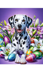 Dalmatian Black and White - Best of Breed DCR Easter Holiday    Outdoor House and Garden Flag