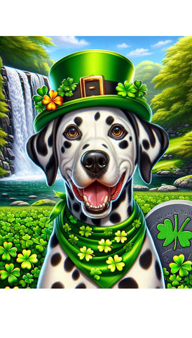 Dalmatian Black and White - Best of Breed DCR Saint Patricks Day Day Outdoor House and Garden Flag