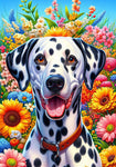 Dalmatian Black and White - Best of Breed DCR Spring II    Outdoor House and Garden Flag