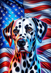 Dalmatian Black and White - Best of Breed DCR Patriotic III   Outdoor House and Garden Flag