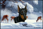 Doberman Black/Tan  Cropped - Best of Breed Winter Wonderland Floor Mat Tufted Loop 18" x 27"