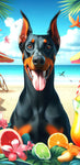 Doberman Blackand Tan - Best of Breed DCR 100% Poly Velour Micro Fiber Beach Towel Quick Dry 30" x 60"