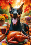 Doberman Black and Tan - Best of Breed DCR Thanksgiving Outdoor House and Garden Flag