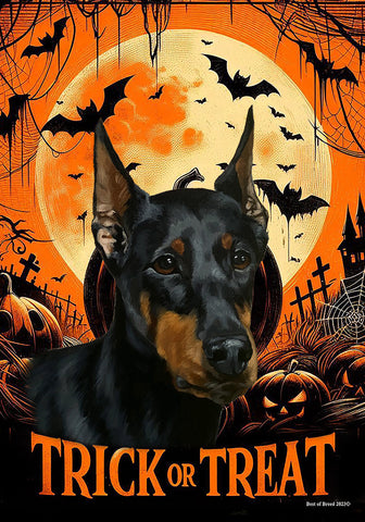 Doberman Black/Tan  Cropped - Best of Breed  Halloween Outdoor House and Garden Flag