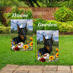 Doberman Black/Tan  Cropped - Best of Breed  Summer Fields Outdoor House and Garden Flag