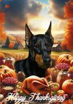 Doberman Black/Tan  Cropped - Best of Breed  Thanksgiving Outdoor House and Garden Flag