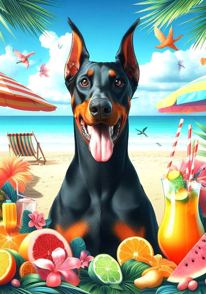 Doberman Black And Tan - Best Of Breed Dcr Summer Outdoor Flag