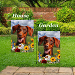 Doberman Red Uncropped  - Best of Breed  Summer Fields Outdoor House and Garden Flag