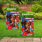 Doberman Red Uncropped  - Best of Breed  Patriotic I All-American Outdoor House and Garden Flag