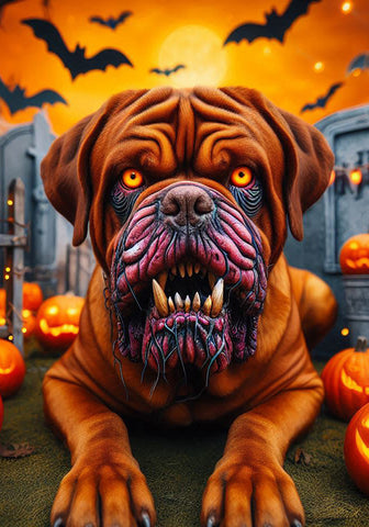 Douge De Bordeaux - Best of Breed DCR Halloween Outdoor House and Garden Flag