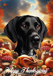 English Pointer Black/White - Best of Breed  Thanksgiving Outdoor House and Garden Flag