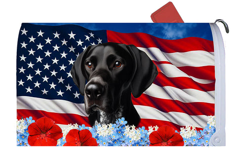 English Pointer Black/White - Best of Breed Patriotic Mailbox Cover Hi-Grade Vinyl 6" x 19"