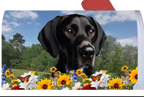 English Pointer Black/White - Best of Breed Summer Flowers Mailbox Cover Hi-Grade Vinyl 6" x 19"