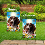 English Pointer Liver/White -  Best of Breed  Summer Butterflies Outdoor House and Garden Flag