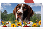 English Pointer Liver/White -  Best of Breed Summer Flowers Mailbox Cover Hi-Grade Vinyl 6" x 19"