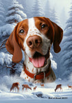 English Pointer Red/White -  Best of Breed  Winter Wonderland Outdoor House and Garden Flag