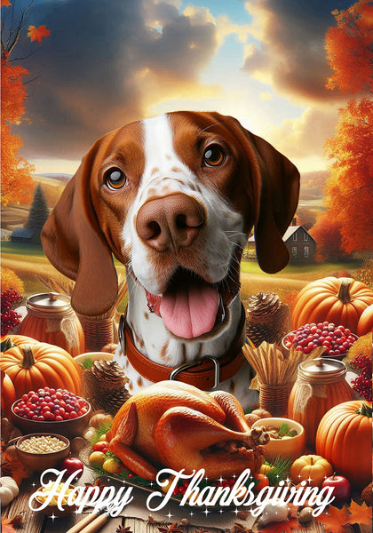 English Pointer Red/White -  Best of Breed  Thanksgiving Outdoor House and Garden Flag