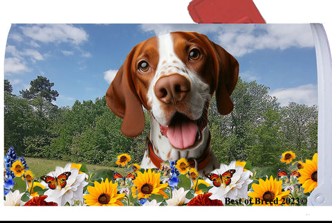 English Pointer Red/White -  Best of Breed Summer Flowers Mailbox Cover Hi-Grade Vinyl 6" x 19"