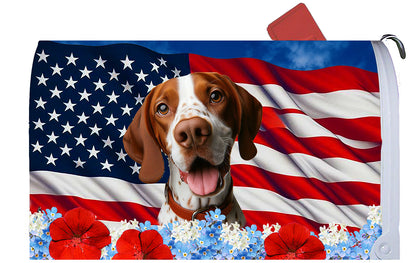 English Pointer Red/White -  Best of Breed Patriotic Mailbox Cover Hi-Grade Vinyl 6" x 19"