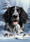 English Setter Black/White -  Best of Breed  Winter Wonderland Outdoor House and Garden Flag