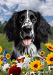 English Setter Black/White -  Best of Breed  Summer Fields Outdoor House and Garden Flag