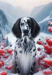 English Setter Blue - Best of Breed DCR Winter Berries Outdoor House and Garden Flag