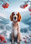 English Setter Orange - Best of Breed DCR Winter Berries Outdoor House and Garden Flag