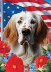 English Setter Orange -  Best of Breed  Patriotic I All-American Outdoor House and Garden Flag