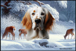 English Setter Orange -  Best of Breed Winter Wonderland Floor Mat Tufted Loop 18" x 27"