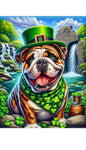 English Bulldog Brindle - Best of Breed DCR Saint Patricks Day Day Outdoor House and Garden Flag