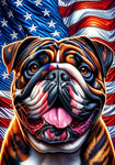 English Bulldog Brindle - Best of Breed DCR Patriotic III   Outdoor House and Garden Flag