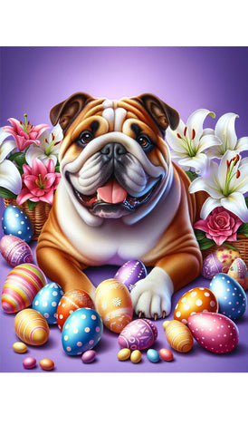 English Bulldog Brown and White - Best of Breed DCR Easter Holiday    Outdoor House and Garden Flag