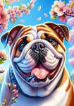 English Bulldog Brown and White - Best of Breed DCR Spring II    Outdoor House and Garden Flag