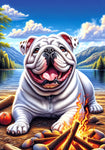 English Bulldog White - Best of Breed DCR Summer Camping   Outdoor House and Garden Flag