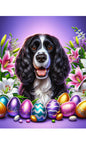 Springer Spaniel Black/White - Best of Breed DCR Easter Holiday    Outdoor House and Garden Flag