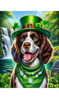 Springer Spaniel Liver/White - Best of Breed DCR Saint Patricks Day Day Outdoor House and Garden Flag