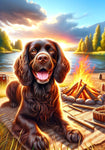 Field Spaniel Brown - Best of Breed DCR Summer Camping   Outdoor House and Garden Flag