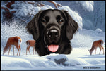 Flat Coated Retriever -  Best of Breed Winter Wonderland Floor Mat Tufted Loop 18" x 27"