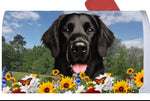 Flat Coated Retriever -  Best of Breed Summer Flowers Mailbox Cover Hi-Grade Vinyl 6" x 19"