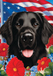 Flat Coated Retriever -  Best of Breed  Patriotic I All-American Outdoor House and Garden Flag